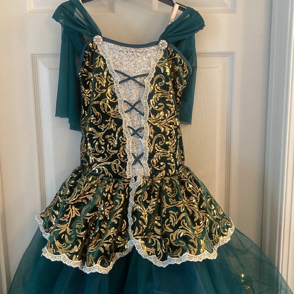 Weissman Green and Gold Theater Costume with Intricate Design, Medium Adult - Picture 2 of 7